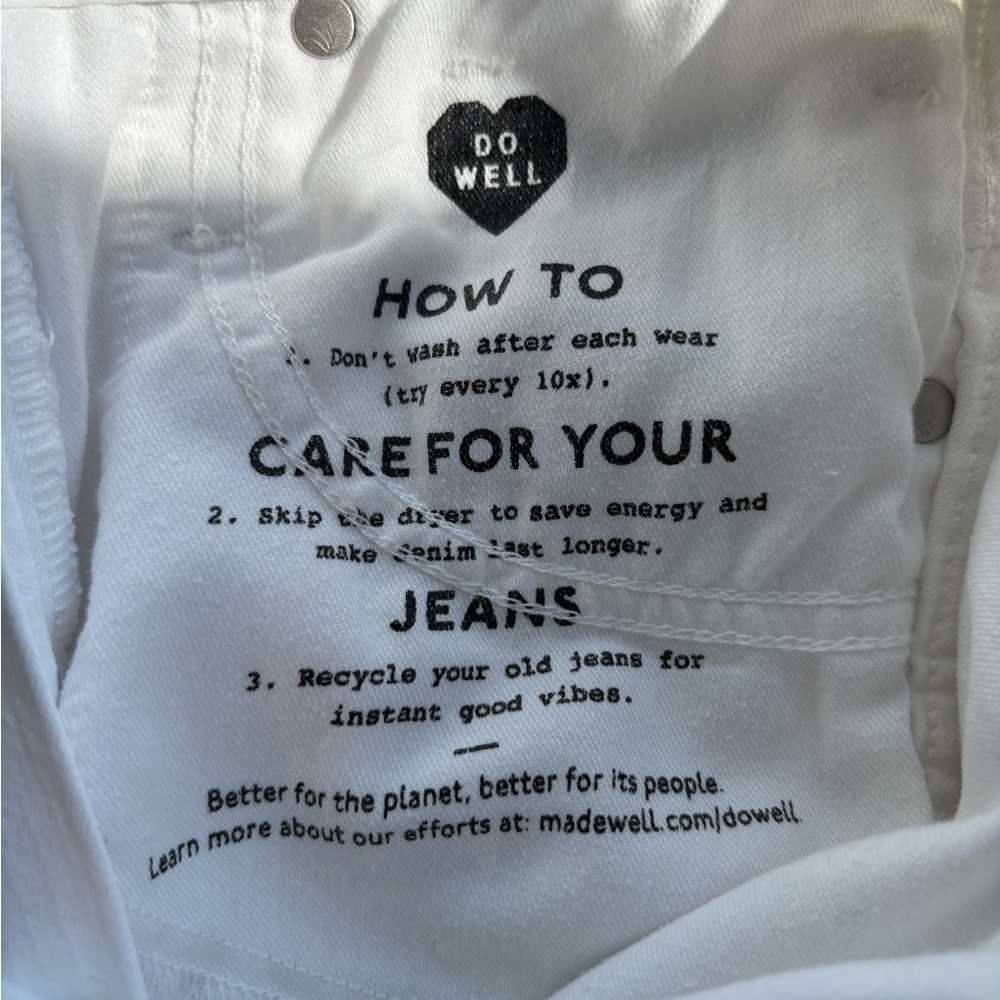 Madewell White Skinny High-Rise Jeans Size 24 10” Rise - Picture 9 of 15